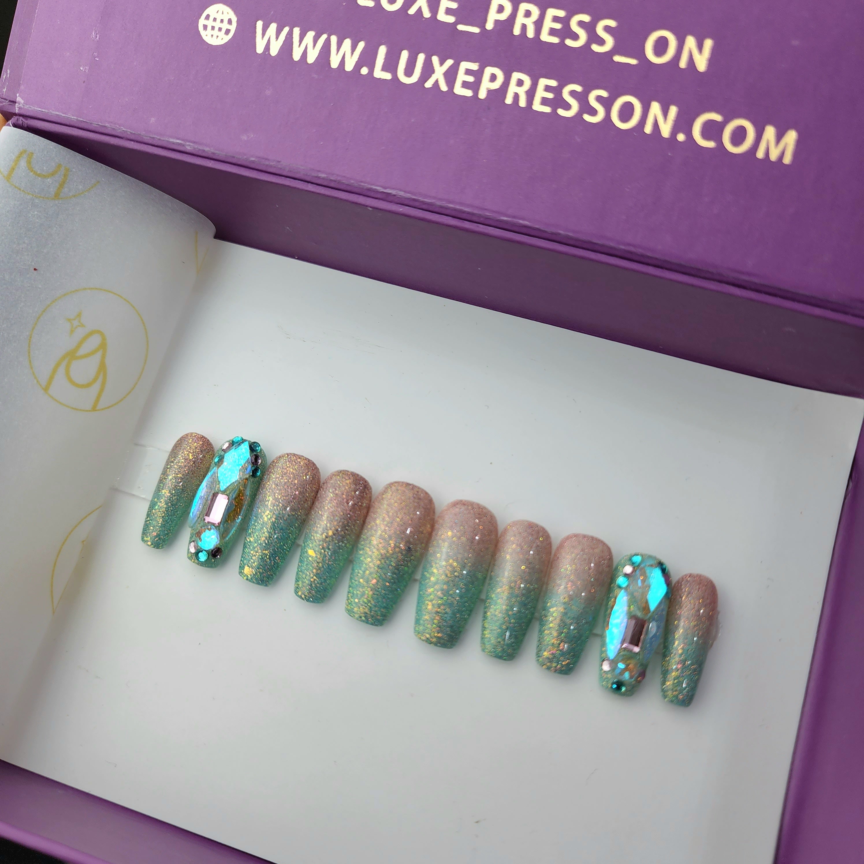 Flash Glitter Ombre With Bling Accents