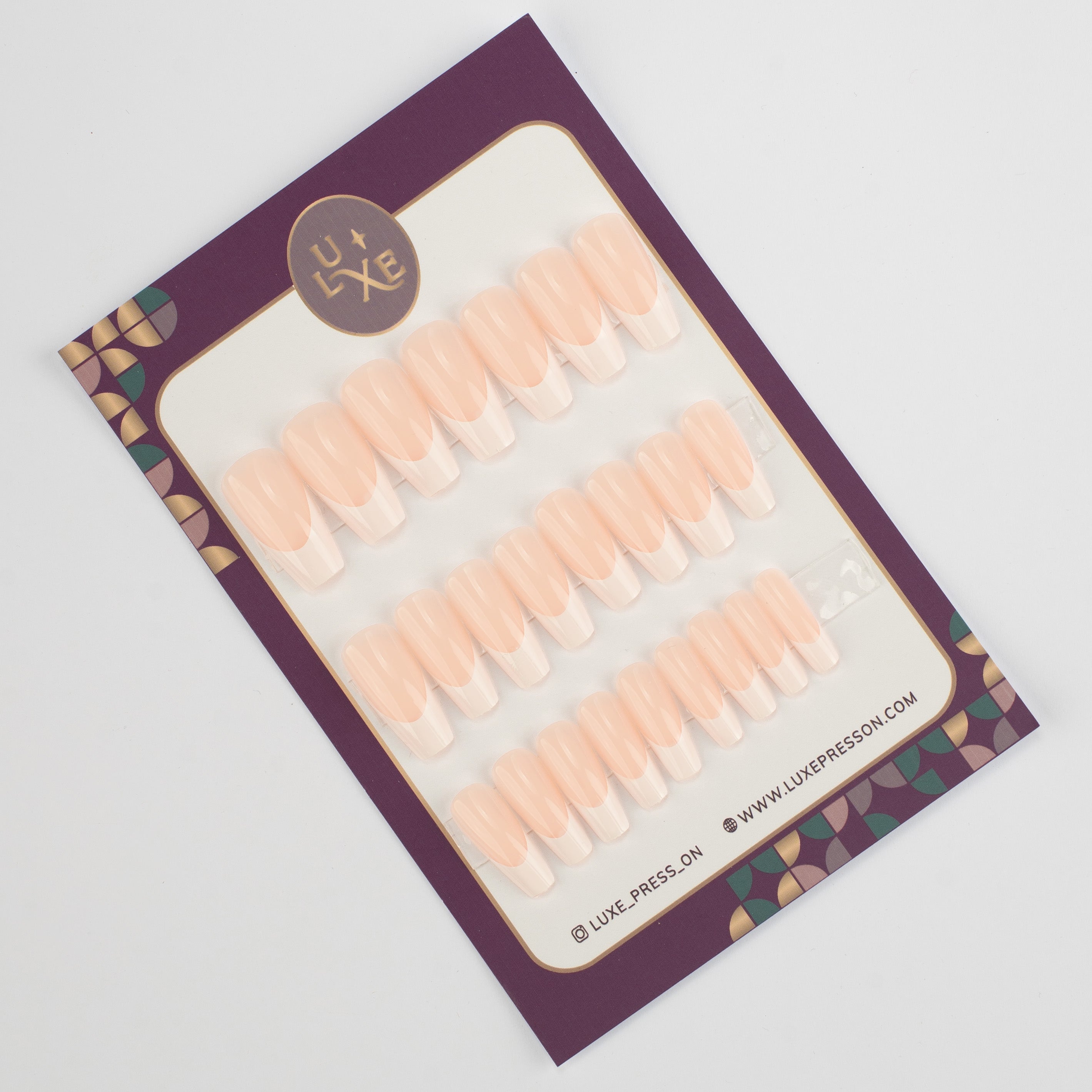 French tips medium coffin glossy