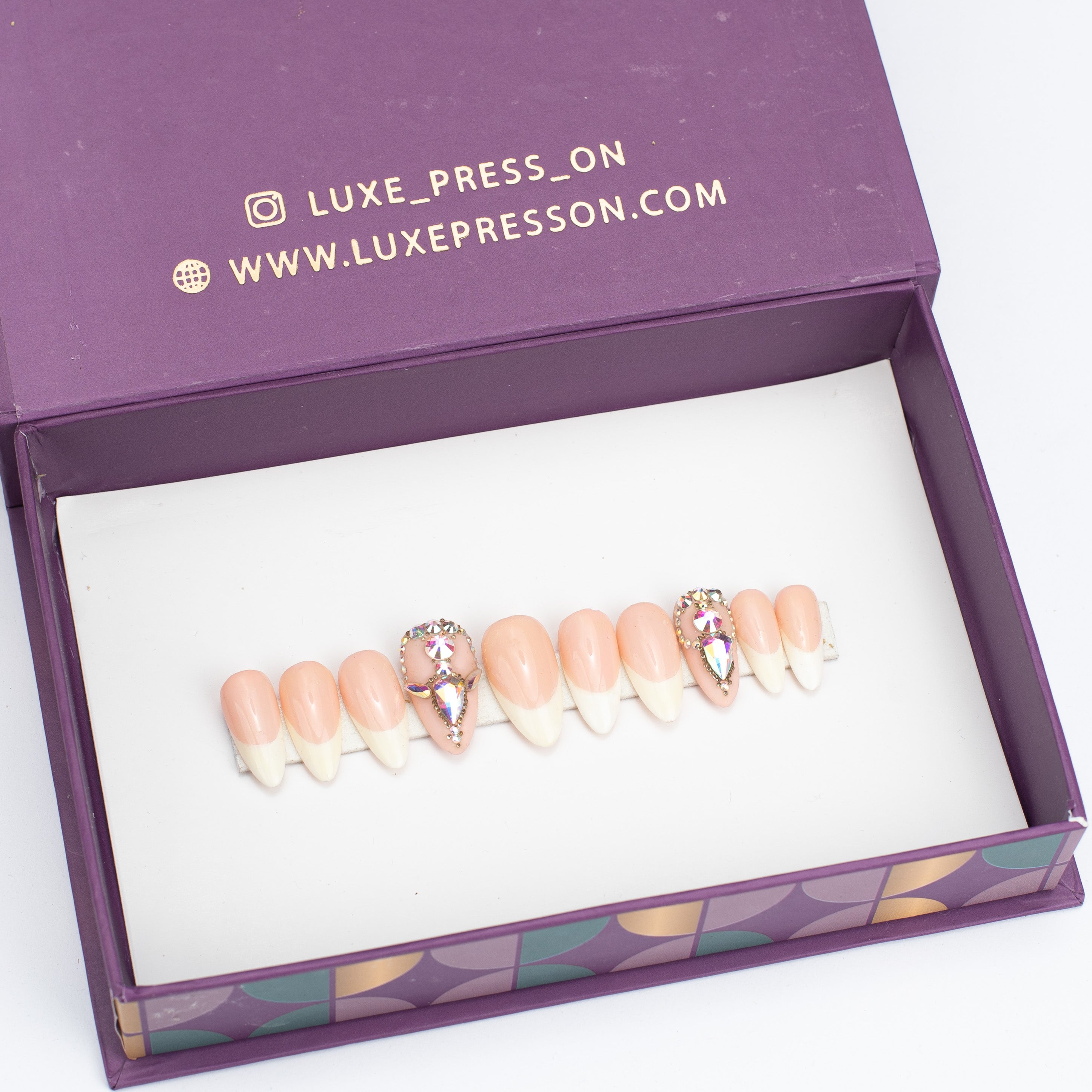 French tips with bling accents