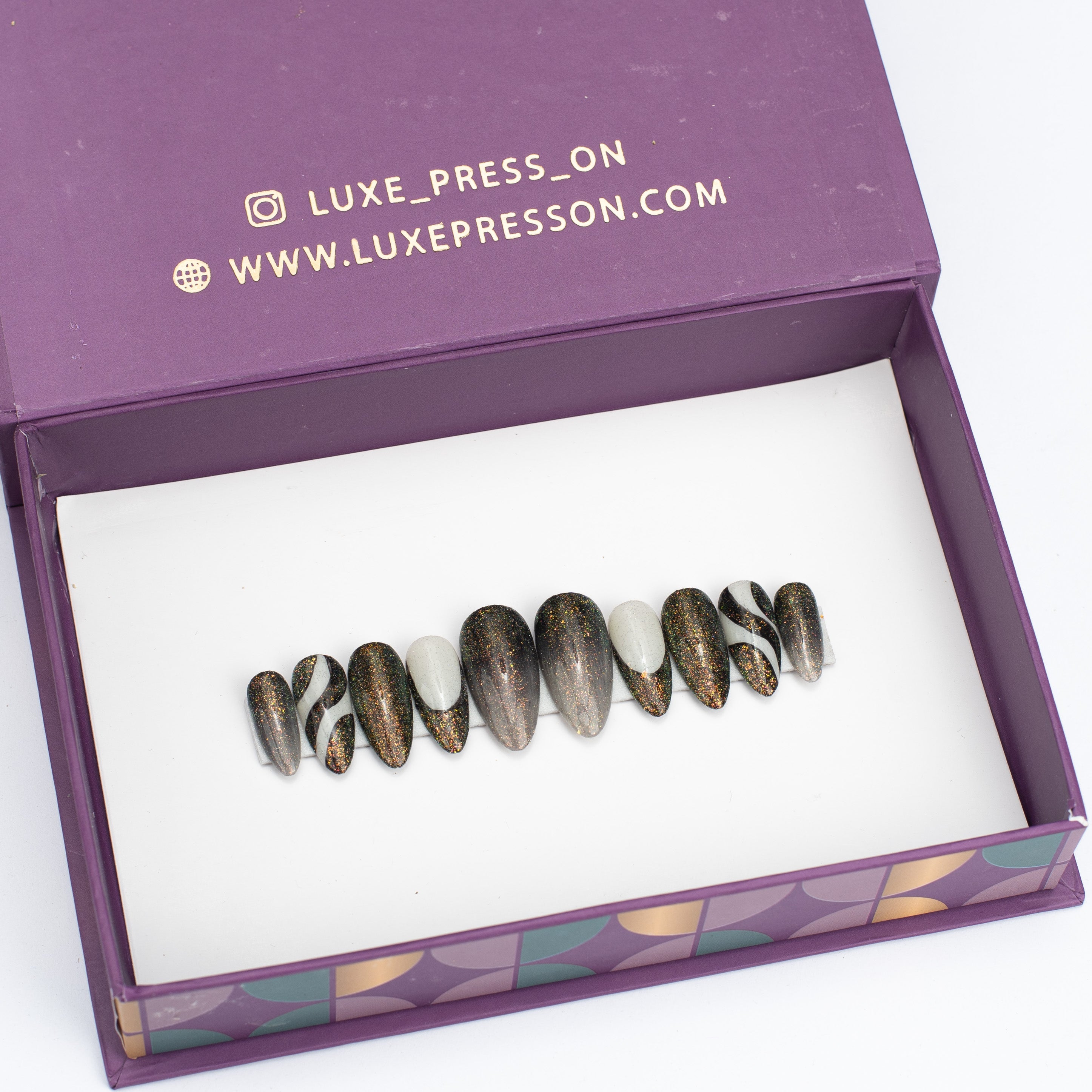 Ombre swirls flash glitter