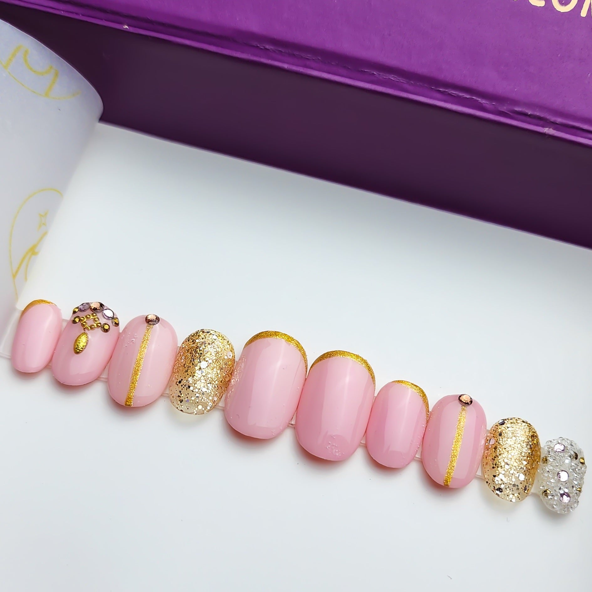 Pink with gold shimmer