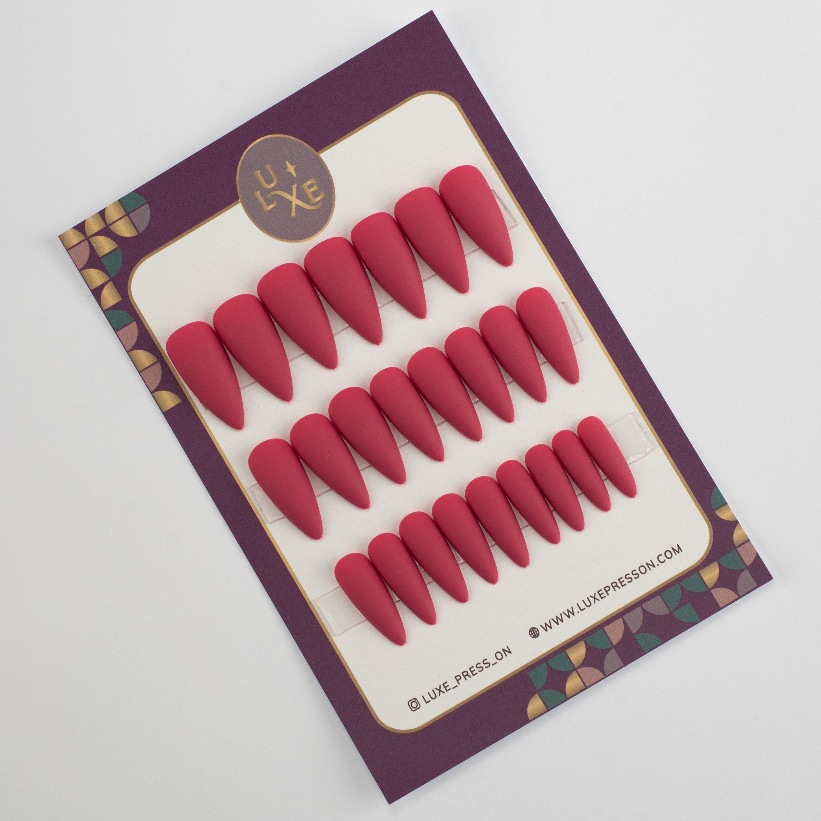 Pink berry medium stiletto matte