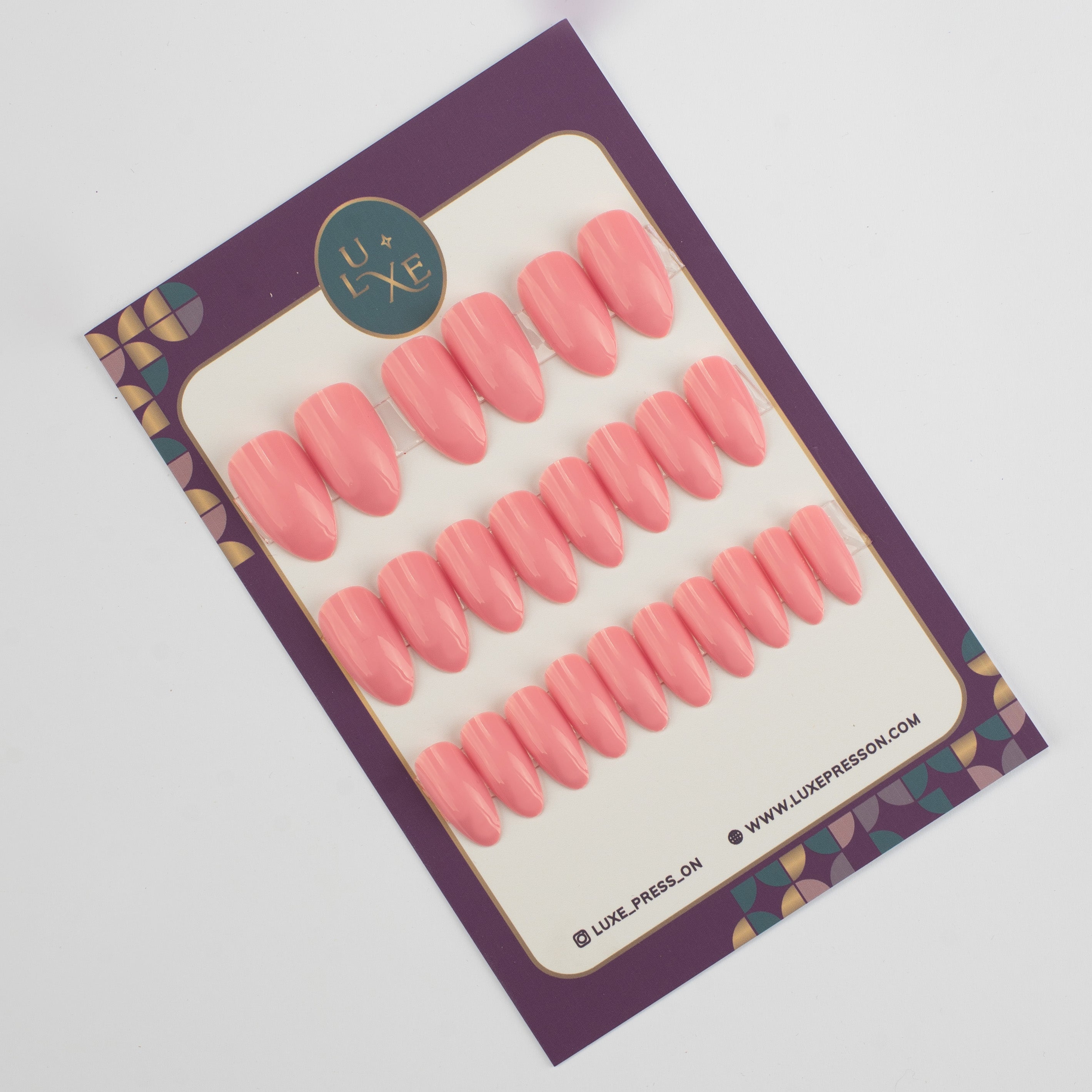 Pink watermelon medium almond glossy