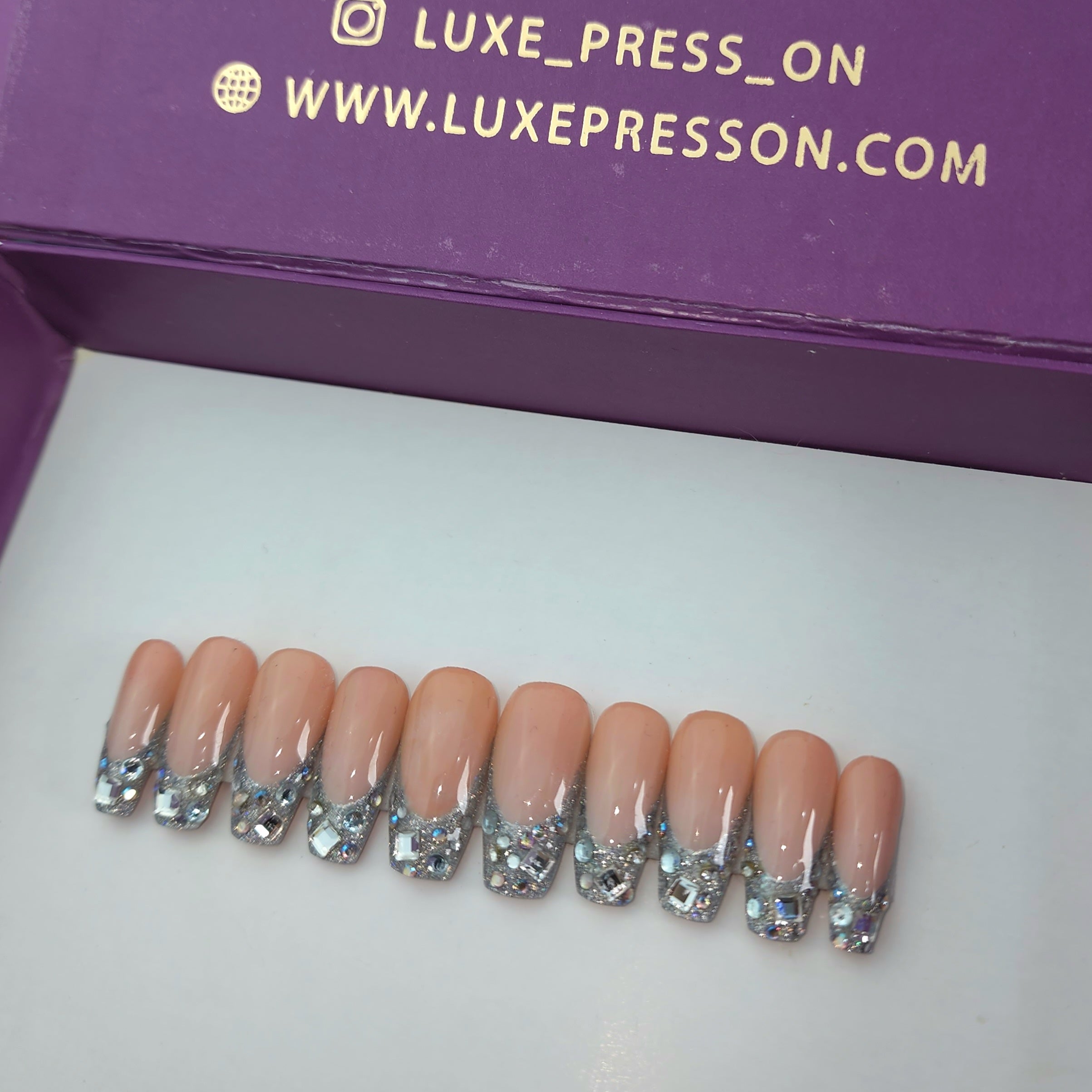 Silver Blinged French Tips