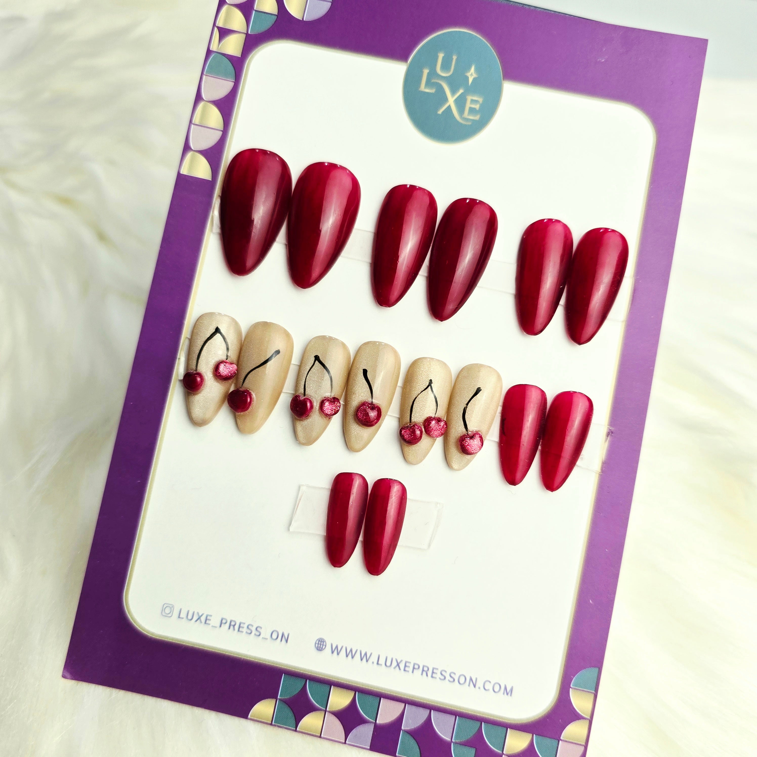 3D Cherry Nail Set