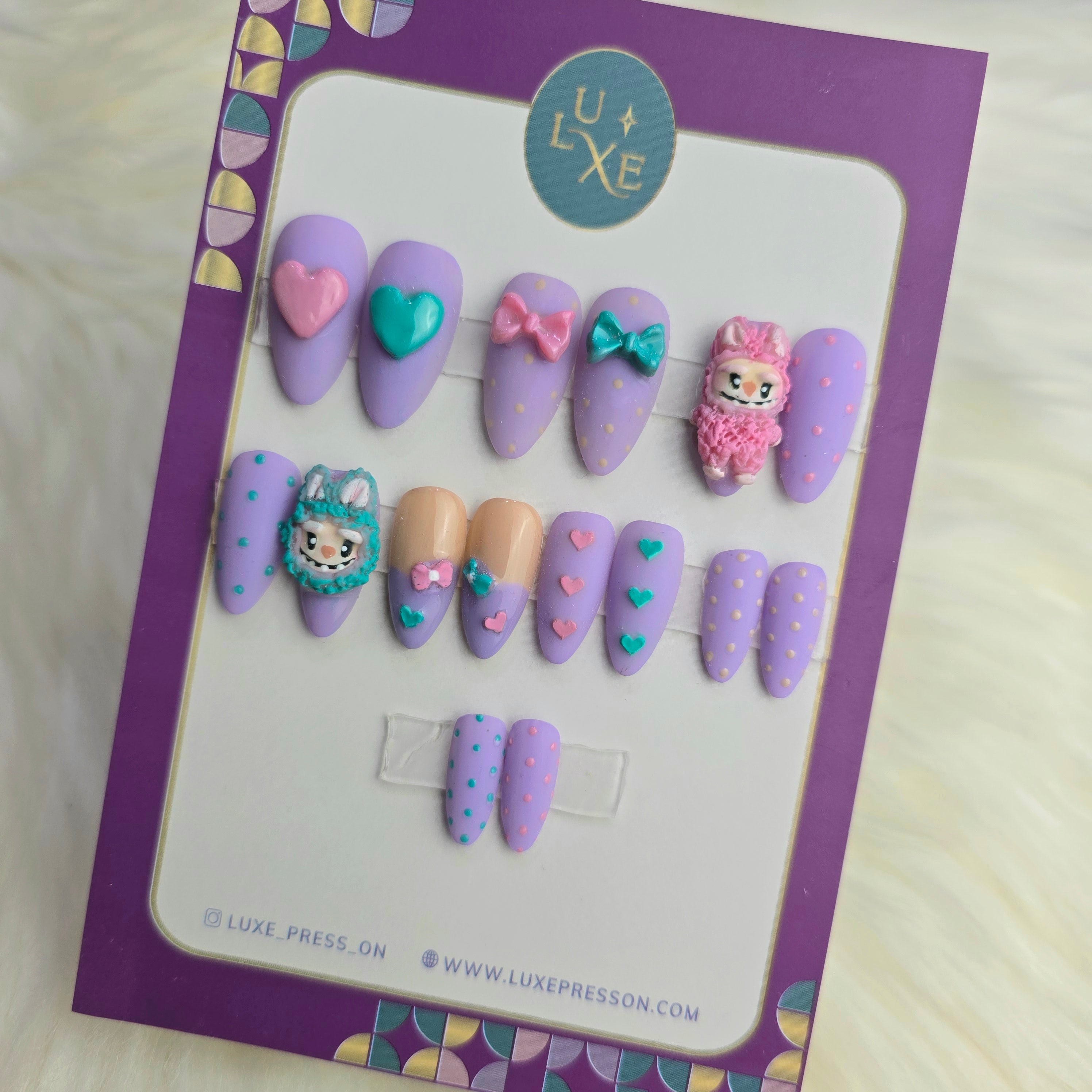 Labubu Love Nail Set