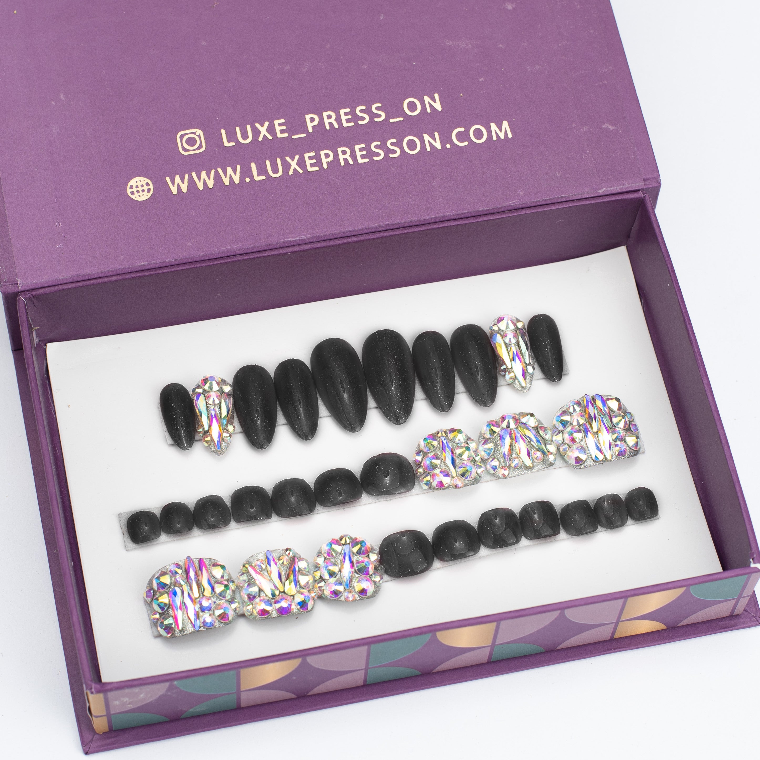 Accented bling mani pedi set