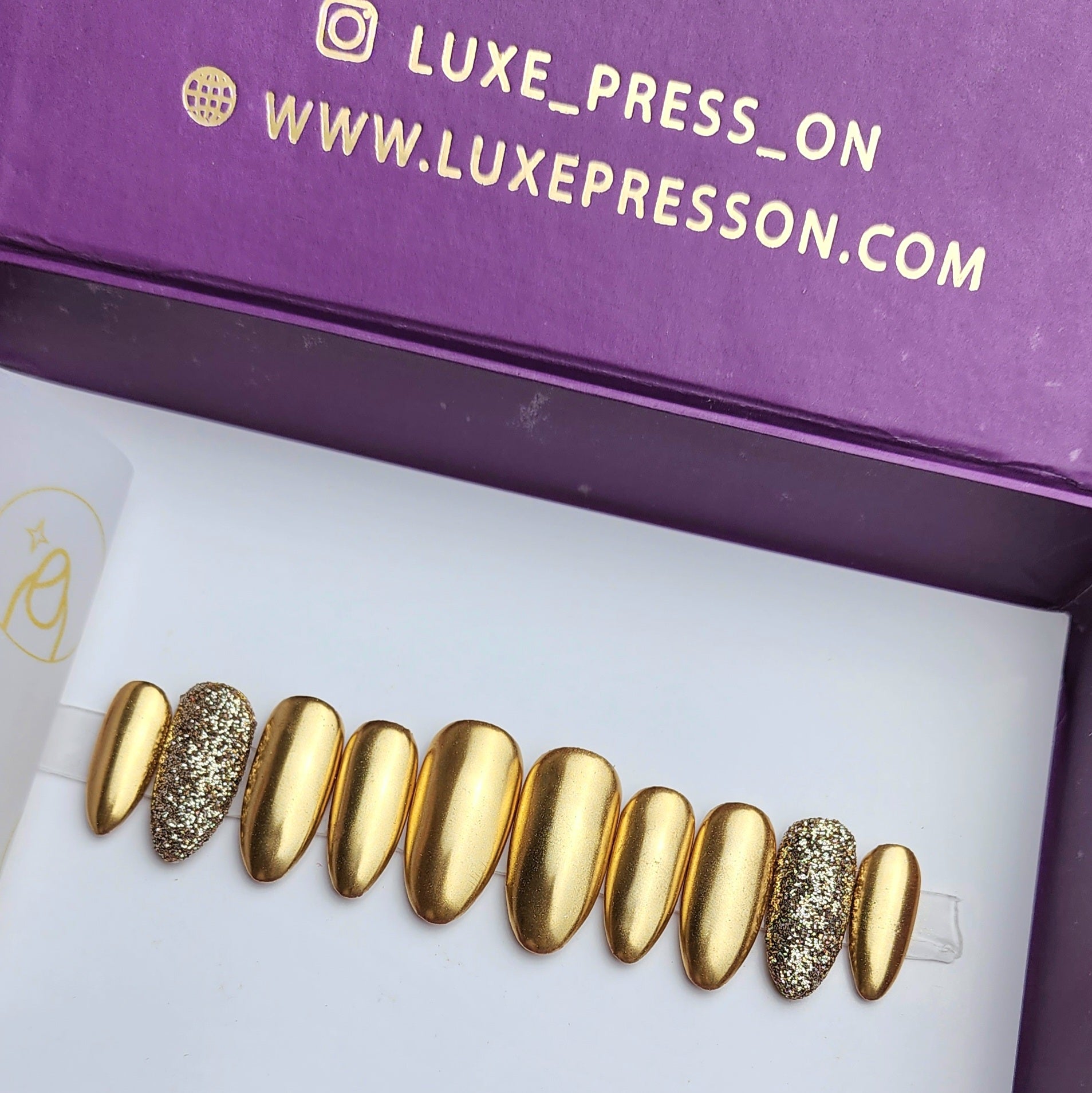 Gold Chrome with glitter accents